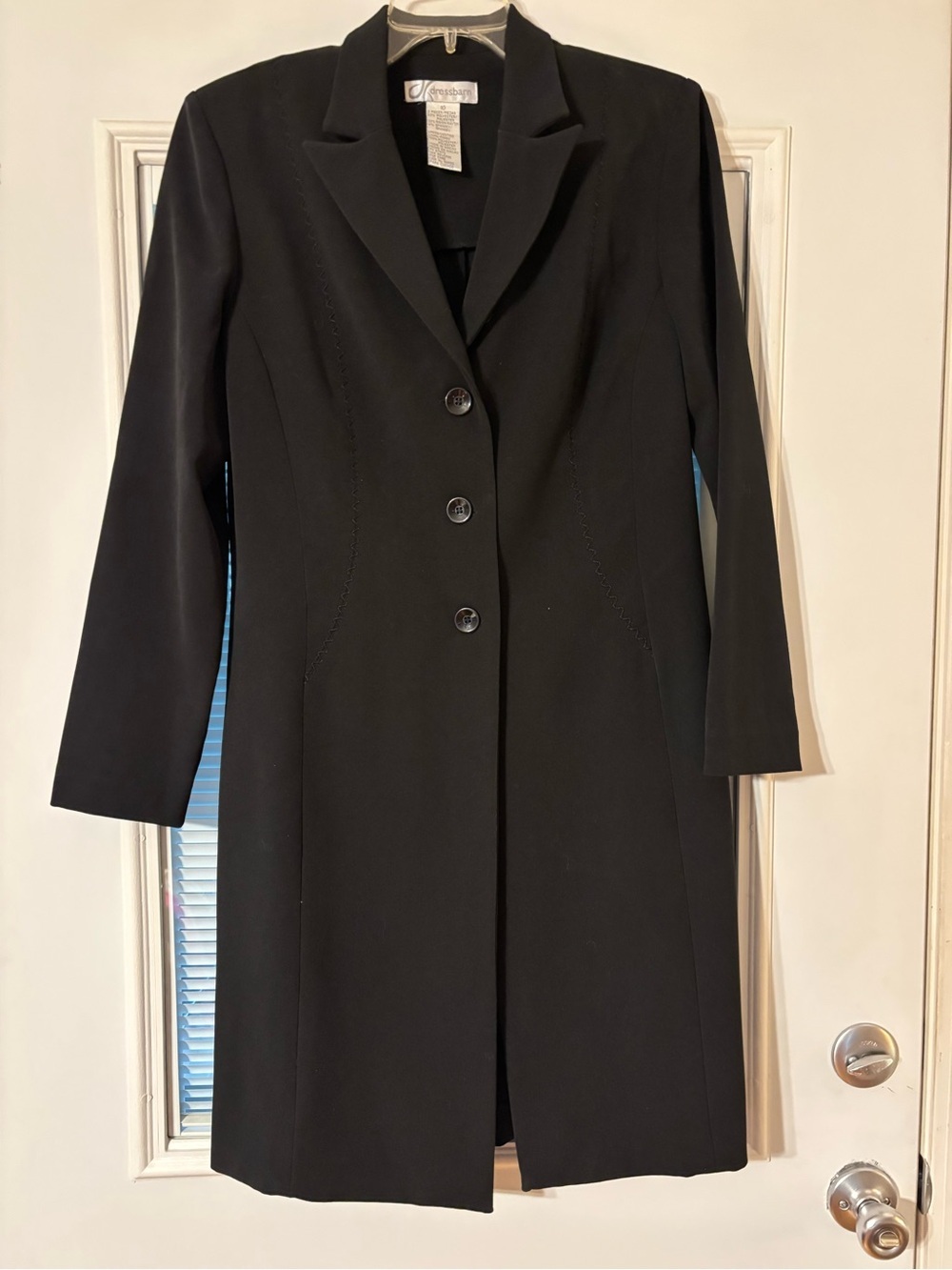 dressbarn Black Women's Long dress Coat